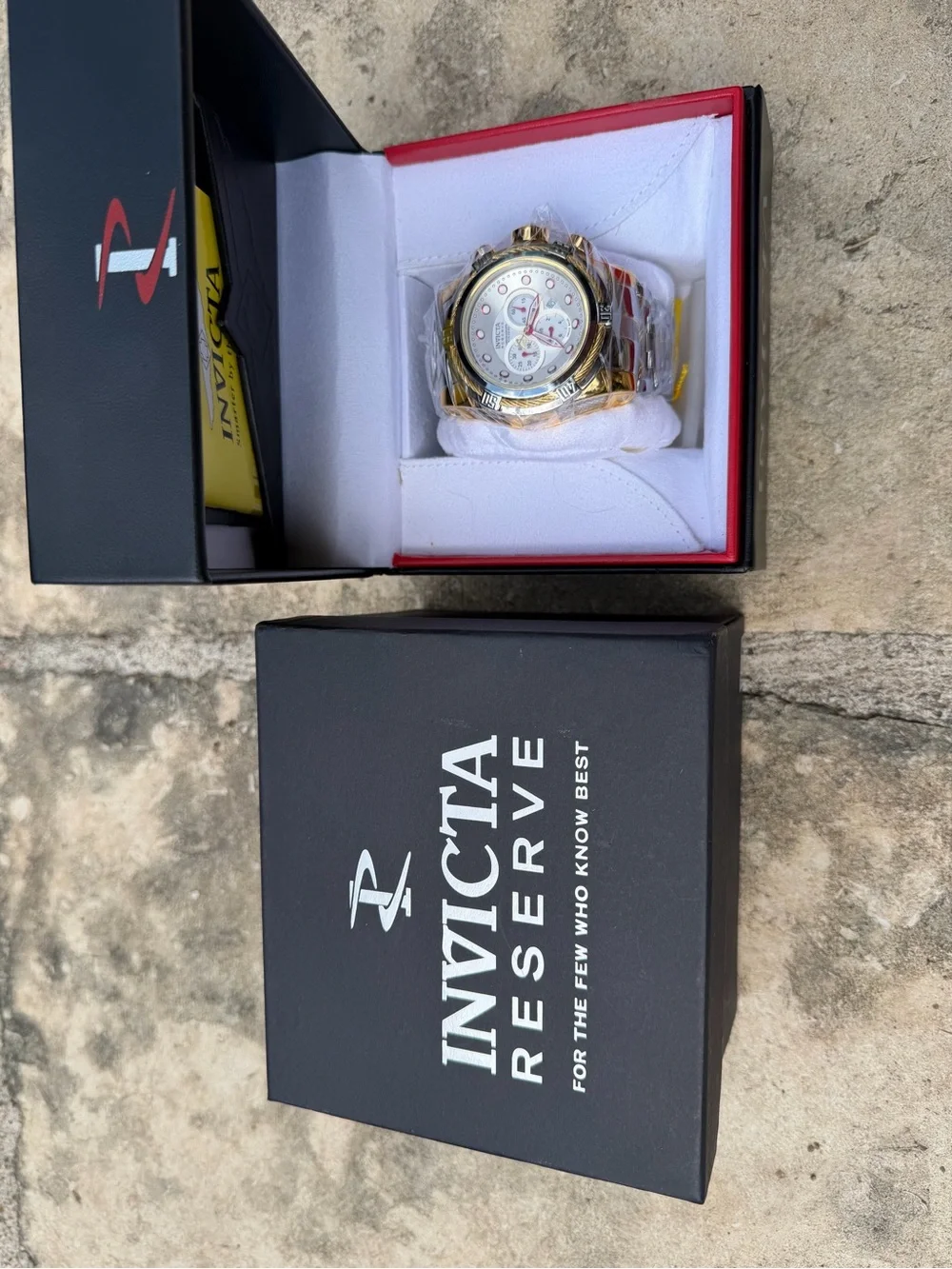 Two-Tone Gold & Silver Chronograph Watch - White Dial